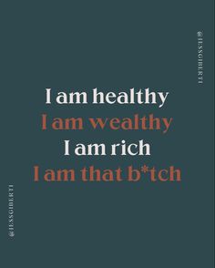 Sharable post. Lyrics to I Am by Yung Baby Tate Rich In Wealth Rich In Health Rich In Love, I Am Healthy I Am Wealthy I Am Rich, I Am Rich Affirmations, I Am Healthy, Creative Vision Boards, Vision Board Diy, I Am Rich, Affirmations For Women, Dark Feminine Aesthetic