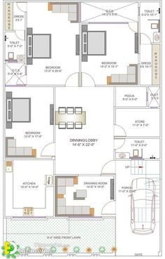 the floor plan for a house with three rooms