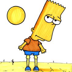 a drawing of a cartoon character with an orange ball in the air above his head