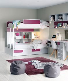 Kids Room Bed, Bunk Rooms, Kids Bedroom Design, Kids Bunk Beds, Big Girl Rooms, Closet Designs, Dream Rooms, Girl Room