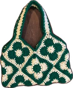 Green Retro Square Bag, Retro Green Square Bag, Retro Green Square Bags, Green Hand Knitted Beach Bag, Green Hand-knitted Beach Bag, Green Hand Knitted Shoulder Bag, Daily Use Green Hand Knitted Shoulder Bag, Green Hand-knitted Shoulder Bag For Daily Use, Green Hand Knitted Shoulder Bag For Daily Use