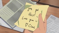 someone holding up a piece of paper with the words you got this love you's v clot written on it