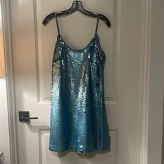 Size 6, New With Tags Blue Sequin Dress For Night Out In Summer, Blue Sequin Dress For Summer Night Out, Blue Sequin Dress For Night Out, Blue Mini Sequin Dress For Spring, Blue Mini Sequin Dress For Summer, Blue Mini Length Sequin Dress For Summer, Light Blue Sequin Dress For Night Out, Blue Sleeveless Sequin Dress For Spring, Blue Sequin Dress For Spring Evening