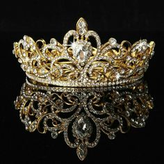 Princess Tiaras, Bridal Crown Crystal, Crystal Crown Tiaras, Silver Head Piece, Crown Gold, Party Hair Accessories, Tiara Wedding, Gold Hair Accessories