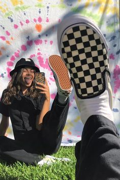 Vans Checkerboard Slip-On Sneaker | Urban Outfitters Checkered Vans Outfit, Slip On Outfit, Estilo Vans, Vans Checkerboard Slip On, Vans Checkered, Vans Outfit, Checkered Vans, Vans Checkerboard, Vans Black And White