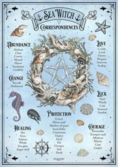 Elevate your magical space with our sea witch wall art! Featuring beautiful illustrations and sea correspondences to enhance your magical practice. Perfect for witchy décor, spellcasting, and meditation. Let your inner crystal witch shine!✨⚡️🌙 Sea Witchcraft Spells, Sea Magick Witchcraft, Siren Witchcraft, Beach Witchcraft, Sea Witch Spells, Siren Spell, Water Witch Aesthetic, Grimoire Topics, Sea Witch Aesthetic