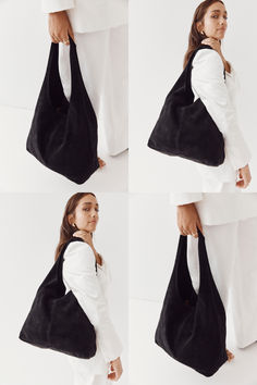 Italian Leather Hobo Bag Slouchy Tote, Black Cosmetics, Raw Leather, Work Tote Bag, Elegant Bags, Leather Artisan, Elle Magazine, Leather Coin Purse