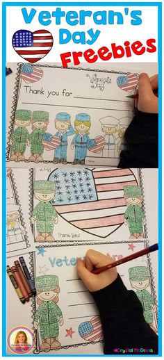 the veterans day freebie's printables are great for students to practice their writing