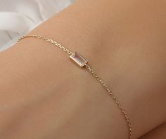 14k Gold Rose Quartz Bracelet / Solid Gold / Rose Gold White Gold / Baguette Stone with Bezel Setting / LOVE means Rose Quartz Bracelet ✔ Handmade ✔ Solid Gold ✔ Setting Size: 3.5mm x 7 mm ✔ Rose Quartz Ct Weight: .20ctw Available 14K Solid White, Solid Yellow, Solid Rose Gold Worldwide DHL shipping now available 1-3 business days NOW USING ITALIAN TRIGGER LOBSTER CLASPS 🛠 All Sarah Elise pieces are handcrafted to order, please allow 4 - 10 business days for shipping out. Need it sooner? Just a Elegant Rose Quartz Gemstone Bracelets, Elegant Rose Quartz Gemstone Bracelet, Elegant Bracelet With Rectangular Stone For Gift, Elegant Rose Quartz Crystal Bracelet For Gift, Elegant Rose Quartz Crystal Bracelet Gift, Elegant Rose Quartz Crystal Bracelet, Elegant Rose Gold Crystal Bracelet With Rose Quartz, Elegant Rose Quartz Rose Gold Bracelets, Elegant Rose Gold Rose Quartz Bracelets