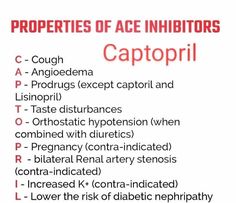 the properties of ace nibitors in captoppii and their uses