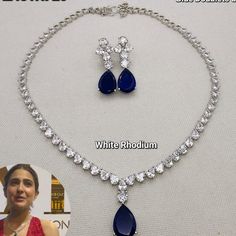 Princess Diana Inspired Sapphire Pendant Necklace featuring semi precious blue stone and cz diamonds. Ideal to pair with your bridal wedding gown or any prom dress. Perfect gift for her. *𝐏𝐑𝐎𝐃𝐔𝐂𝐓 𝐃𝐄𝐓𝐀𝐈𝐋* * 𝐌𝐚𝐭𝐞𝐫𝐢𝐚𝐥: Brass * 𝐏𝐥𝐚𝐭𝐢𝐧𝐠: White Rhodium Plated * 𝐒𝐭𝐨𝐧𝐞: AAA-quality CZ Diamond & Sapphire. *𝐃𝐈𝐌𝐄𝐍𝐒𝐈𝐎𝐍𝐒* *𝐍𝐞𝐜𝐤𝐥𝐚𝐜𝐞* * 𝐖𝐞𝐢𝐠𝐡𝐭: 40 gm * 𝐃𝐞𝐬𝐢𝐠𝐧 𝐋𝐞𝐧𝐠𝐭𝐡: 32 cm * 𝐂𝐡𝐚𝐢𝐧 𝐋𝐞𝐧𝐠𝐭𝐡: 5.2 cm *𝐏𝐞𝐧𝐝𝐚𝐧𝐭* * 𝐋𝐞𝐧𝐠𝐭𝐡: 3.3 cm * 𝐖𝐢𝐝𝐭𝐡: 1.3 cm *𝐄𝐚𝐫𝐫𝐢𝐧𝐠𝐬* * 𝐖𝐞𝐢𝐠𝐡𝐭: 8 gm each * 𝐋𝐞𝐧𝐠𝐭𝐡: 4.3 cm * 𝐖𝐢𝐝𝐭𝐡: 1.3 cm * 𝐂𝐥𝐨𝐬𝐮𝐫𝐞: Push Back 𝐕𝐢𝐬𝐢𝐭 𝐎𝐮𝐫 𝐅𝐀𝐐𝐬 𝐟𝐨𝐫 𝐒𝐡𝐢𝐩𝐩𝐢𝐧𝐠 𝐏𝐨𝐥𝐢𝐜𝐢𝐞𝐬 𝐚𝐧𝐝 𝐂𝐚𝐫𝐞 𝐈𝐧𝐬𝐭𝐫𝐮𝐜𝐭𝐢𝐨𝐧 *𝐃𝐈𝐒𝐂𝐋𝐀𝐈𝐌𝐄𝐑* * Product color may slightly Blue Teardrop Jewelry With Diamond Accents, Blue Teardrop-shaped Jewelry With Diamond Accents, Blue Crystal Jewelry Sets For Wedding, Elegant Blue Teardrop Necklace, Wedding Sapphire Necklace In Diamond White, Blue Crystal Jewelry Set For Anniversary, Elegant Sapphire Bridal Necklace For Formal Occasions, Blue Diamond Jewelry For Weddings