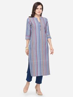 Sky Blue Kurti, Blue Kurti, Printed Kurti Designs, Kurta Patterns