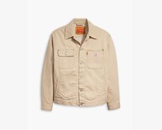 We gave our favorite denim jacket some classic workwear styling and a vintage-inspired fit in desert tones (for days when you want to step up your denim repertoire). But unlike its predecessor, this Sunrise Trucker Jacket has a relaxed fit in the body for a boxier look. A reinterpretation of the classic Trucker Jacket silhouette Designed with a relaxed fit for an effortlessly cool style Sits at your waist Cut with more room through the body and shoulder Utility Style Khaki Denim Jacket With Flap Pockets, Relaxed Fit Vintage Denim Jacket With Flap Pockets, Vintage Denim Jacket With Flap Pockets In Relaxed Fit, Vintage Relaxed Fit Denim Jacket With Flap Pockets, Khaki Denim Jacket With Flap Pockets For Work, Unstructured Denim Jacket For Spring Workwear, Beige Relaxed Fit Utility Jacket With Button Closure, Retro Button-up Denim Jacket For Work, Vintage Denim Jacket With Flap Pockets For Workwear