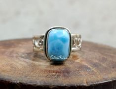 Larimar Ring, Handmade Ring, Gemstone Ring, Statement Ring, Boho Ring, 925 Silver Ring, Midi Ring, Dainty Ring, Women Ring, Gift For HerThis stunning Larimar ring reflects a delicate natural Larimar gemstone set in 925 sterling silver.An impressive and stylish piece which is perfect for daily wear. This is a classy fine hand-crafted sturdy Larimar RingThis Larimar Ring is great for casual or dressy wearDeveloping fresh ways to wear timeless looks. Set in high quality-materials, say hello to your Oval Silver Larimar Turquoise Ring, Bohemian Silver Larimar Jewelry, Turquoise Larimar Ring In Silver, Unique Silver Larimar Rings, Oval Larimar Cabochon Rings, Larimar Rings, Unique Bands, Thumb Rings, Dainty Ring