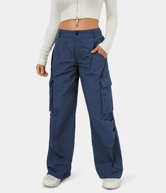 Discover Women’s Mid Rise Button Zipper Side Pocket Wide Leg Casual Cargo Pants at Halara, Crowd-Approved Affordable Choices Made For What Moves You. Casual Cargo Pants, Cargo Pants Women, Side Pocket, Cargo Pants, Mid Rise, Wide Leg, Zipper, Pants, How To Wear