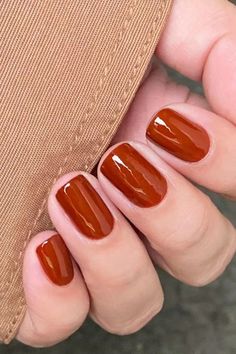 Burnt Orange Nails Are Having A Moment – Here’s How To Get Them Right | British Vogue Orange Fall Nails, Burnt Orange Nails, Orange Nail Designs, Fall Manicure, Brown Nails, Orange Nails, Autumn Nails, Fall Nail Designs