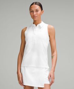 Quick Dry Sleeveless Polo Shirt *Straight Hem | Women's Sleeveless & Tank Tops | lululemon Lululemon Sleeveless Athleisure Tops, Functional Lululemon Tops For Summer, Lululemon Functional Summer Top, Sleeveless Stretch Top By Lululemon, Lululemon Stretch Functional Tank Top, Lululemon Stretch Sleeveless Top, Lululemon Stretch Tank Top Functional Style, Lululemon Sleeveless Stretch Tops, Sleeveless Stretch Lululemon Tops