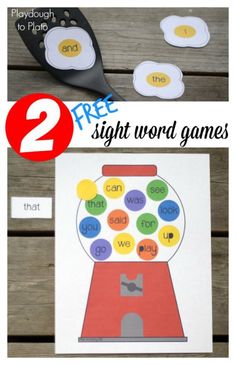 two free sight word games for kids to play with