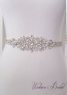 This dazzling bridal belt is embellished with high quality glass crystals and rhinestones. The embellishment is 2.5 wide at the center and tapers to 0.5 wide on the sides. Available in various lengths (please inquire for custom length if necessary). The sash is made with double faced satin ribbon Birthday Sashes, Bridal Shower Sash, Country Wedding Photos, Birthday Sash, Cowboy Wedding, Wedding Belt, Wedding Sash Belt, Cream Wedding, Wedding Sash