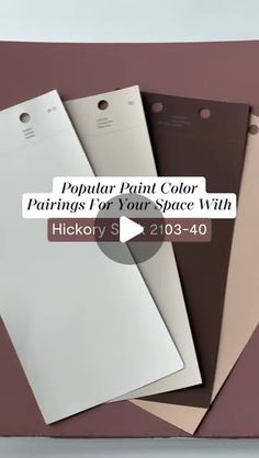 four different colors of paper with the text popular paint color paints for your space within