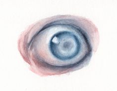 an eyeball is shown in this watercolor drawing