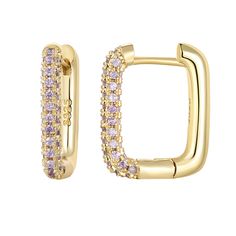 Pattern: Rectangle Occasion: Shopping Quantity: 1 Pair Material: Copper Gender: Women's Plating Material: White Gold Plated, Gold Plated Design: Plating, Inlay Classification: Earrings Style: Elegant Inlay Material: Zircon Weight: 8g