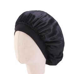 Black Kids Silky Wide Band Bonnet - Taelor Boutique Silk Sleep Cap, Sleep Hat, Bonnet Cap, Satin Bonnet, Hair Bonnet, Fresh Hair, Bonnet Hat, Chemo Hat, Shower Cap