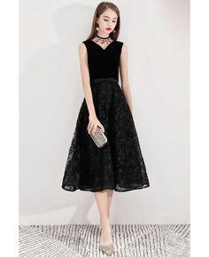 Shop Retro Chic Black Lace Party Dress Tea Length Sleeveless online. All instock with free shipping. Pro since 2009. Evening A-line Sleeveless Lace Dress, Knee-length Sleeveless Dress For Prom Evening, Elegant Black Lace Dress For Banquet, Chic Sleeveless Lace Dress For Prom, Black Lace Dress For Banquet, Elegant Tea Length Lace Cocktail Dress, Elegant Tea-length Lace Cocktail Dress, Elegant Black Lace Prom Dress, Black Lace Evening Dress For Banquet