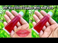 DIY: Red Tinted Lipgloss With Aloe Vera🌱 - YouTube Diy Lip Tint Recipes, Diy Tinted Lip Gloss, Aloe Vera Diy, Lipgloss Business, Butter Beer, Beer Recipe