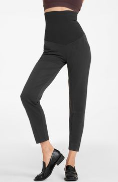 Designed with mid-level compression to smooth and support your post-baby body, these leggings are crafted from Seraphine's signature stretch twill fabric. Over-the-bump waistband Partially lined 64% polyester, 33% viscose, 3% elastane Machine wash, line dry Imported High Waist Comfort Stretch Leggings For Work, Versatile Fitted Yoga Pants For Work, Fitted Bump Friendly Leggings, Bump Friendly Fitted Leggings, Versatile Fitted Ankle-length Yoga Pants, Fitted Bump Friendly Bottoms For Pilates, Fitted Black Bump Friendly Leggings, Compressive Elastane Leggings For Work, Fitted Black Leggings, Bump Friendly