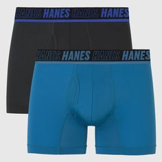 READY FOR ANYTHING Sweat-wicking and stretchy enough for the active days. Comfortable enough for the kick-back-and-rest days. Hanes Moves™ is where sporty style, comfort, and performance blend seamlessly. Targeted mesh and anti-chafe cooling zones enhance ventilation, ensuring optimal comfort. Built with X-TEMP™ technology, these men’s trunks are designed to adapt to your temperature, while moisture-wicking fabric and a quick-dry pouch lift sweat away. You’ll appreciate the advanced no-ride-up l Blue Multi-pack Activewear For Sports, Mens Trunks, Anti Chafing, Rest Days, Fabric Tape, 4 Way Stretch Fabric, Pair Of Pants, Sporty Style, Moisture Wicking Fabric