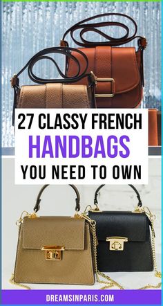 Want to buy yourself a French handbag but not sure what to get? This post will show you the best French handbag brands every classy woman should own! Best bags to buy in Paris| The ultimate guide to French Parisian style| Affordable handbags from France| The French handbag brands| Chick French handbags to carry| Designer-worthy French handbags Purses And Bags Designer, French Parisian Style, French Handbag, French Handbags, Affordable Handbags, Handbag Brands, French Luxury Brands, Goyard Bag, Timeless Chic