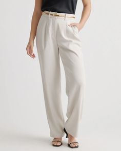 Stretch Crepe Pleated Wide Leg Pant Pleated Wide Leg Pants, Silk Cami, Stretch Crepe, Wide Leg Pant, On Repeat, Wide Legs, Crepe Fabric, Blouse Dress, Quince