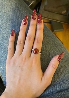 Fantastic Mr Fox Apple Nails, Fantastic Mr Fox Nails, Astronomy Nails, Fall Nails Aesthetic, Fun Fall Nails, Fox Nail Art, Autumn Nail Inspo, Nail Designs Halloween, Fox Nails