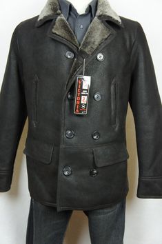 ·       GORGEOUS 100% GENUINE REAL SHEEPSKIN SHEARLING LEATHER DOUBLE-BREASTED  PEA-COAT JACKET/COAT  NEW WITH TAG AVAILABLE IN DIFFERENT SIZES FROM S TO 8XL !!!!!  PLEASE SEE SIZING INFO BELOW   !!!!! !! US Seller. Item location is USA, and will be shipped the next day after payment is made !! Make sure you see my other matching shearling products like coats, jackets, hats, vests, mittens, gloves, slippers, etc for men, women, and children !! Protect your body when the cold weather strikes! THE Shearling Slippers, Sheepskin Jacket, Shearling Vest, Peacoat Jacket, Mens Winter Coat, Shearling Jacket, Winter Coats Jackets, Men Winter, Jacket Coat