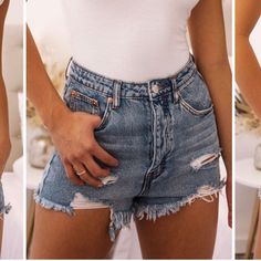 Seize The Day Blue Jean Shorts. Brand New With Tags, Never Worn. So Cute! Chic High Rise Vacation Bottoms, High Rise Medium Wash Bottoms For Vacation, Chic High Rise Jean Shorts For Vacation, Chic Cutoff Bottoms For Vacation, Blue Cutoff Bottoms For Vacation, Summer Style Medium Wash Bottoms For Day Out, High Rise Blue Jean Shorts For Day Out, Blue High Rise Jean Shorts For Day Out, High-rise Blue Jean Shorts For Day Out