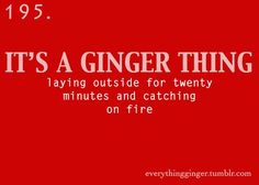 the quote it's a ginger thing i laying outside for twenty minutes and catching on fire