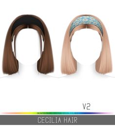 three different styles of hair with long bangs and ponytails on top, side by side