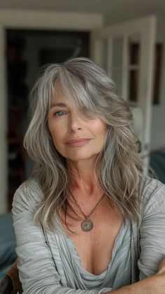 Women Haircuts Long, Long Layered Haircuts, Long Hair With Bangs, Chic Hairstyles, Hairstyles Over 50, Haircuts For Long Hair, Elegant Hairstyles, Long Hair Cuts