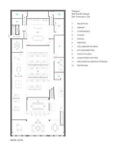 the floor plan for an office building