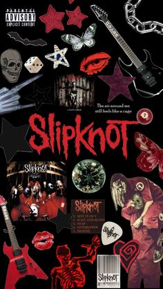 the cover to slipknot's album, with various stickers on it