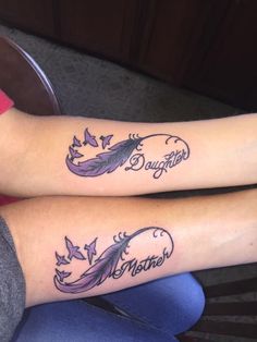 Mother Daughter Tattoos Ideas Mom Tattoo Quotes, Mother Daughter Infinity Tattoos, Mother Daughter Tat, Mother Daughter Tats, Daughters Tattoo, Mother Daughter Tattoo Ideas, Mother And Daughter Tattoos, Mommy Daughter Tattoos, Daughter Tattoo Ideas