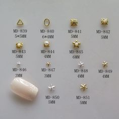 Size: see in the pic Color: see in the pic Quantity: Only md839 and md840 is 30pcs/bag, others all 5pcs/bag You need to use glue to stick on nails. also you could use them on cellphone case too. They are pretty cute when you DIY your nails . All items will be sent by China Post Air Mail with tracking number will may take about 2-5 weeks arriving. If you have any questions, feel free to contact me Nose Ring Jewelry, Beaded Chandelier Earrings, Tooth Gem, Teeth Jewelry, Cellphone Case, Metal Charms, Stick On Nails, Nail Charms, Nail Art Decorations