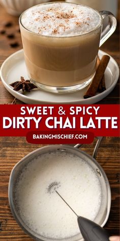 This quick recipe will show you how to make the perfect Dirty Chai Latte using just a handful of ingredients! Chai Latte, Sweet And Spicy