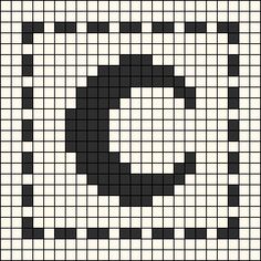 a black and white square with the letter c in it's center is shown