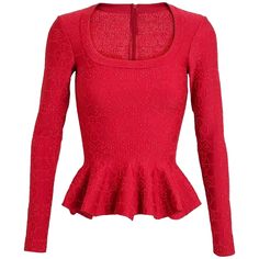 Alaia top . Mail color: ruby red.Tag Size: 42. Arabesque Motif featuring metallic embroidered sparkle textured pattern Top features scoop neck, concealed zip at back, flounced waist. W 31" Length: 21.5" Condition: Excellent. No visible signs of wear. Fabric: 45% Fleece Wool, 30% Viscose, 15% Nylon, 5% Polyester, 5% Elastodiene Made in Italy Retail price $2890 Photographed on mannequin size 6 US. FINAL SALE. COLOR OF THIS ITEM MIGHT SLIGHTLY BE DIFFERENT IN PERSON DUE TO CAMERA FLASHLIGHT OR DEVI Mail Color, Top In Pizzo, Motif Arabesque, Poncho Blouse, Arabesque Pattern, Pattern Skirt, Azzedine Alaia, Red Sparkle, Christy Turlington