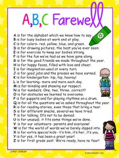 the abc farewell poem for children