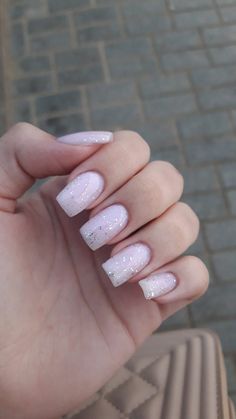 Work Nails, Pretty Gel Nails, Nails Only, Sparkle Nails, Fancy Nails, French Tip Nails, Square Nails, Nails Nail, Nude Nails