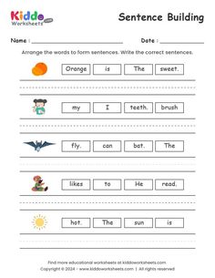 Английский язык изучение Re Arrange The Sentences Worksheet, Write Sentences Worksheets, Build A Sentence Free Printable, Sentence Building Worksheets For Grade 2, Grade 5 English, Sentence Correction Worksheets, English Sentence Structure, Sentence Making, Eyfs Literacy