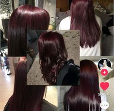 Halo Hair Color, Red Halo Hair, Hair Color With Bangs, Red Hair Streaks, Hair Color Cherry Coke, Black And Red Hair, Black Cherry Hair, Hair Color Red